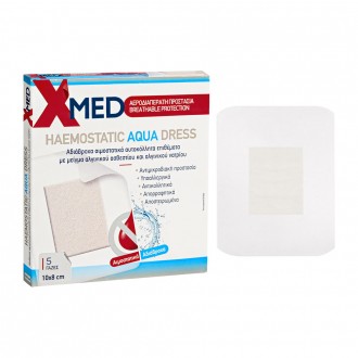 X-Med Waterproof haemostatic adhesive gauze pads 10x8cm-5pcs