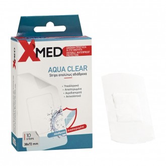 X-Med Απολύτως αδιάβροχα, διάφανα αυτοκόλλητα επιθέματα 38x72mm-10τμχ