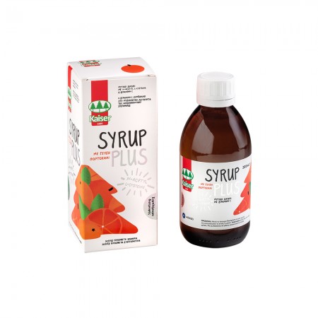 Kaiser Natural syrup for throat discomfort, with orange flavor