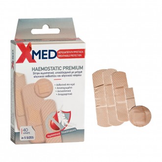 X-Med Υποαλλεργικά αιμοστατικά αυτοκόλλητα επιθέματα σε 5 Μεγέθη-40τμχ