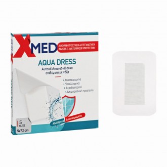 X-Med Transparent waterproof and hypoallergenic adhesive gauze pads 5x7.2cm-5pcs