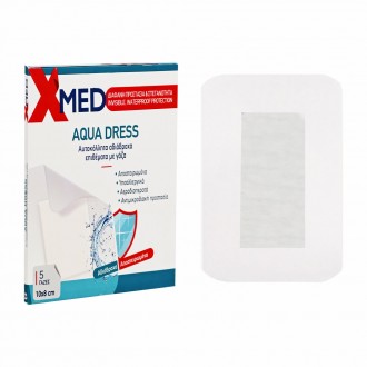 X-Med Transparent waterproof and hypoallergenic adhesive gauze pads 10x8cm-5pcs