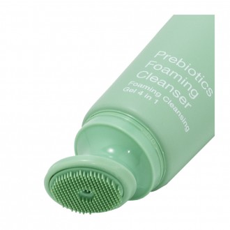 Time Eraser Foaming Cleansing Gel 4 in 1 with built-in silicone brush for a gentle massage product packaging 2