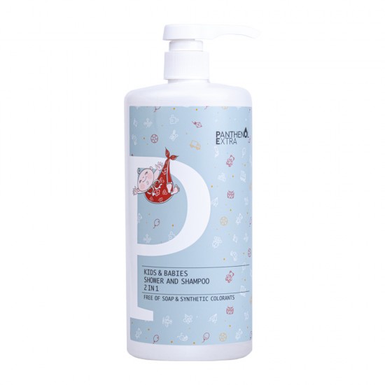 Panthenol Extra Kids & Babies Shower & Shampoo 1lt αφρόλουτρο-σαμπουάν για παιδιά και βρέφη