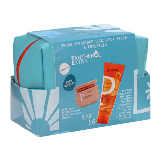 Panthenol Extra Sun Care Face & Body Milk SPF50 & Bare Skin Body Mousse High sun protection & body hydration
