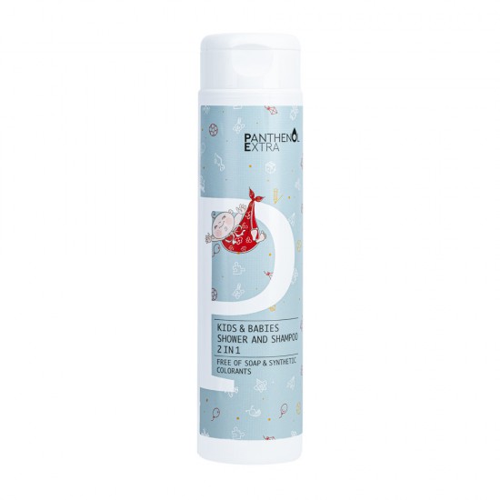 Panthenol Extra Baby Shower & Shampoo 300ml Βρεφικό αφρόλουτρο-σαμπουάν χωρίς σαπούνι και χρώματα