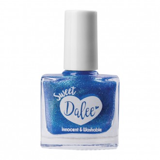 Dalee Washable and non-toxic Kids nail polish in light blue metallic color Mermaid Blue 909 2