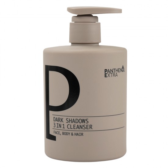 Panthenol Extra Dark Shadows 3 in 1 Ανδρικό αφρόλουτρο και σαμπουάν 500ml