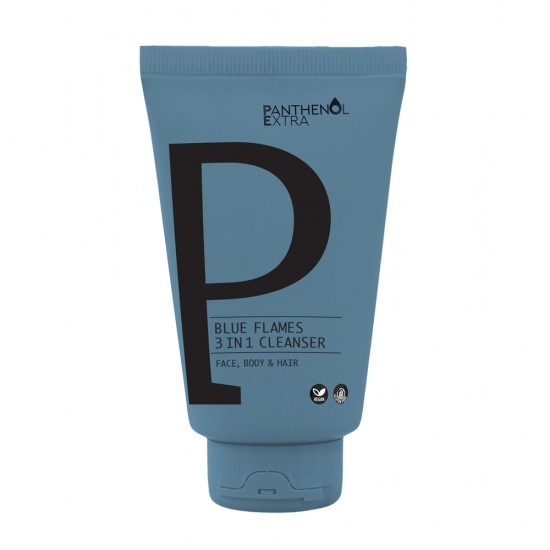Panthenol Extra Blue Flames 3 in 1 Cleanser Ανδρικό αφρόλουτρο και σαμπουάν για Πρόσωπο-Σώμα-Μαλλιά 200ml