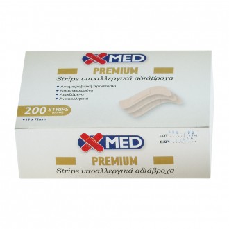 X-Med Hypoallergenic and bacteria proof adhesive strips, resistant to water 19x72mm-200pcs