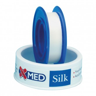 X-Med Μεταξωτή αυτοκόλλητη ταινία στερέωσης σε ρολό 5mx1.25cm