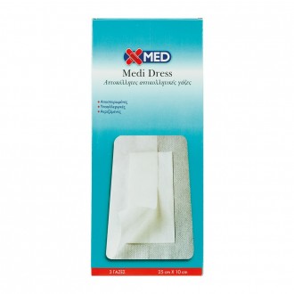 X-Med Hypoallergenic adhesive gauze pads, for wound protection 25x10cm-3pcs