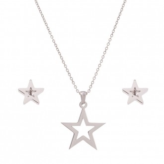 Dalee Set Necklace & Earrings with Dangling star with neck chain and a pear of earrings
