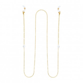 Dalee Glasses Chain with two gorgeous white pearls, is made of stainless steel