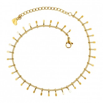 Dalee Drops Anklet With gold-plated dangling drops, is made of stainless steel