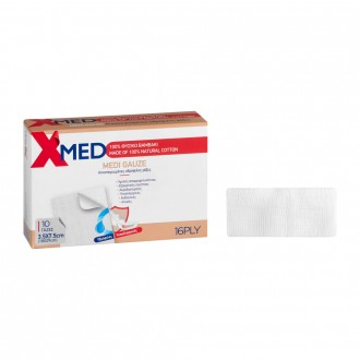 X-Med Sterile hydrophilic gauzes, with 16 plies 3.5x7.5cm-10pcs